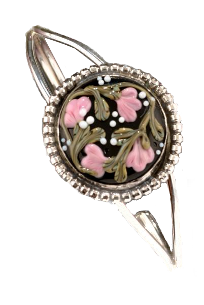 Pink Floral Cuff Bracelet